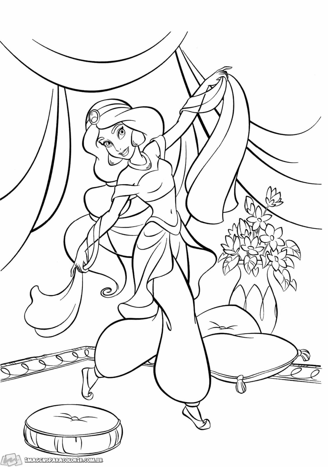 Princesa Jasmine Imagens Para Colorir