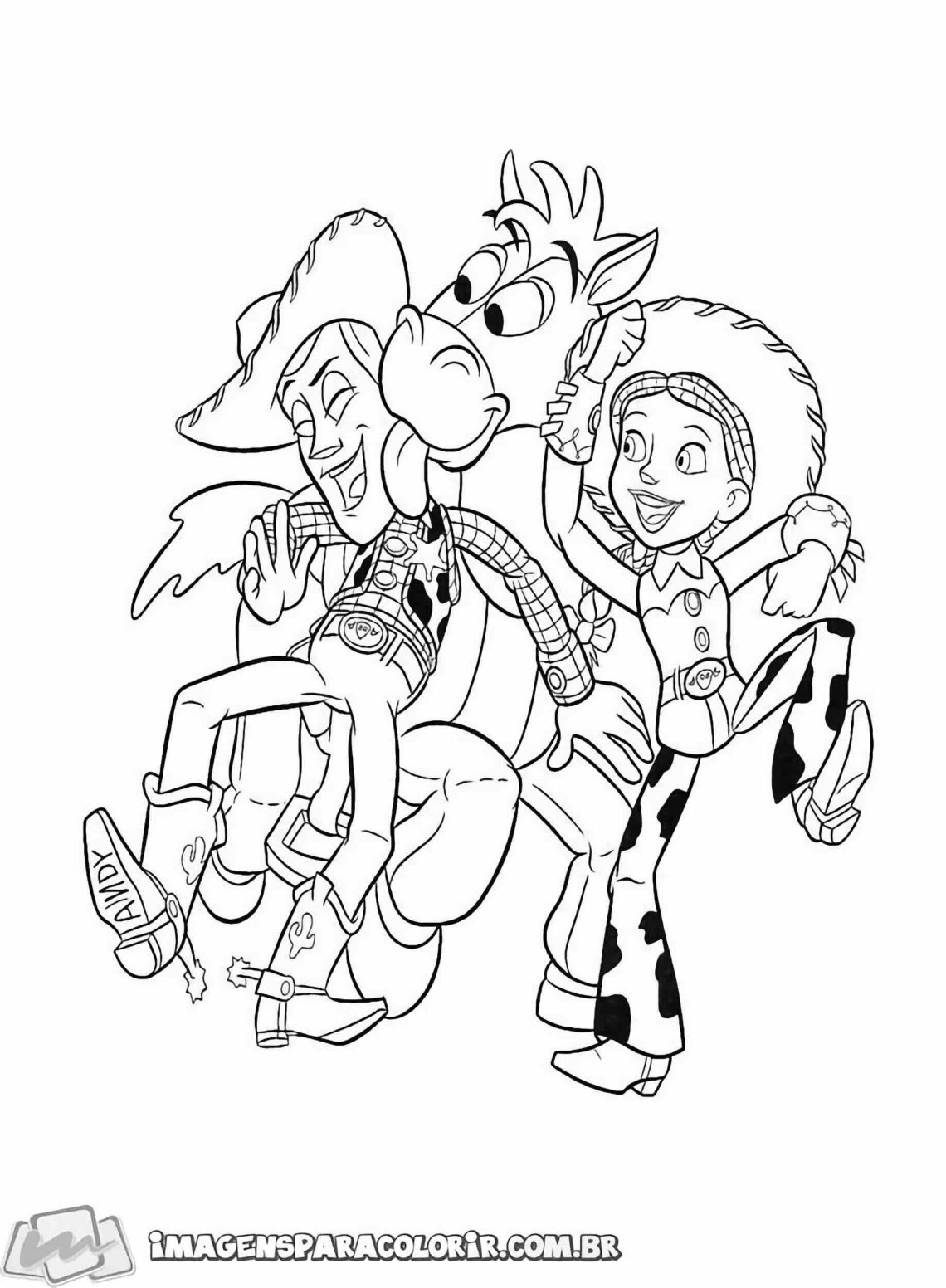 Toy Story Woody E Jessie 02 Imagens Para Colorir