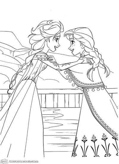 Frozen Anna E Elsa Imagens Para Colorir