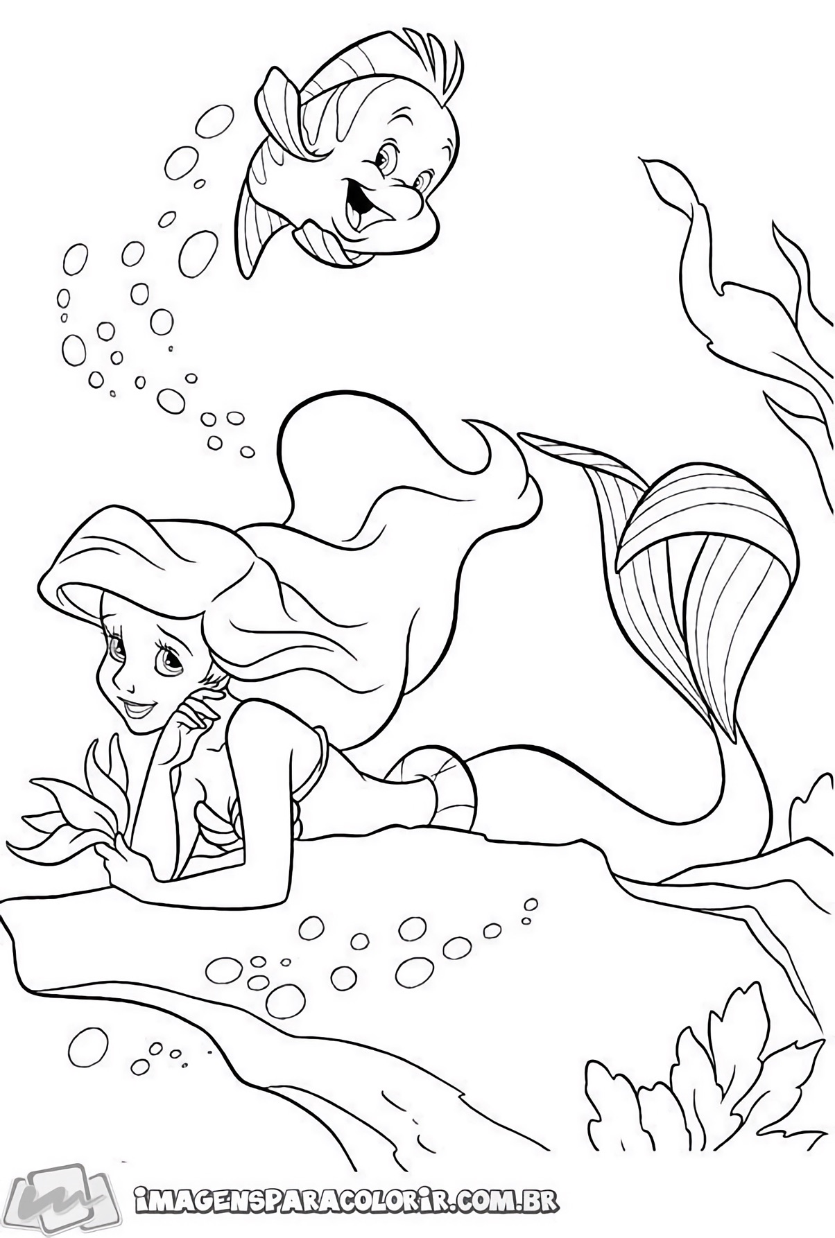 53 Desenhos da Ariel para Colorir