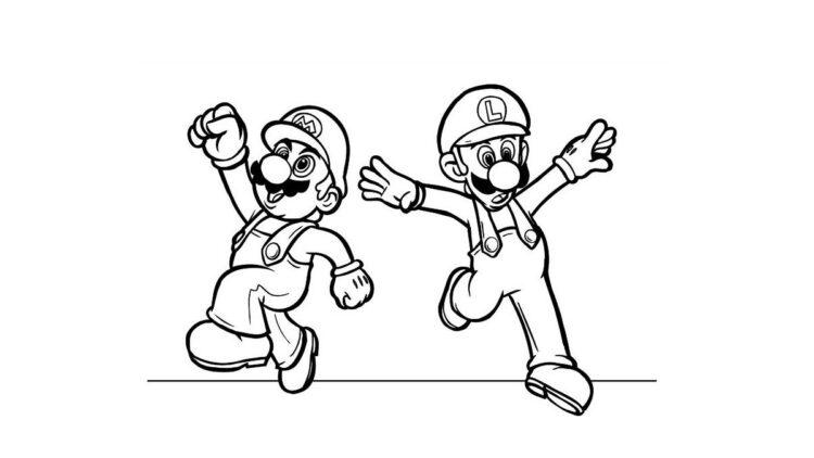 Mário vs. Bowser para colorir