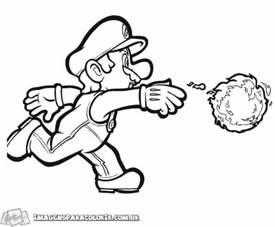 Mário vs. Bowser para colorir