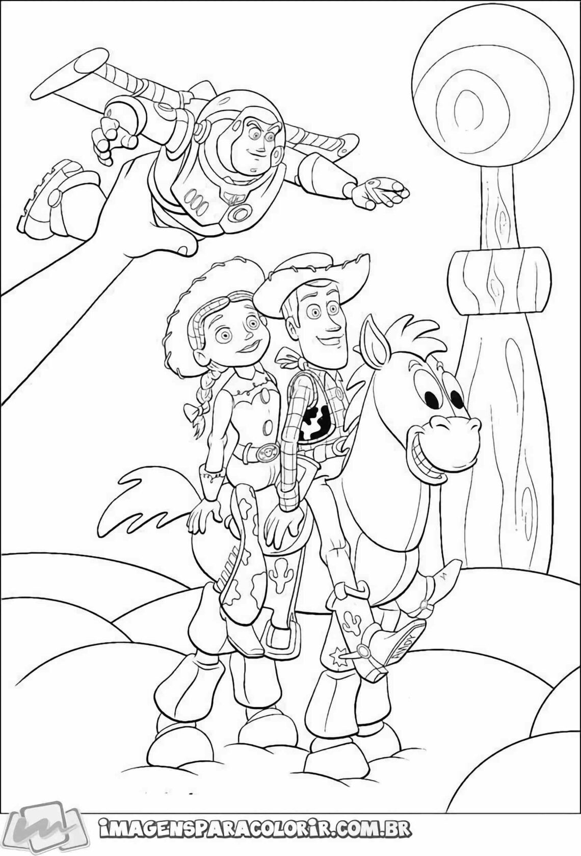 Toy Story Woody Buzz E Jessie 04 Imagens Para Colorir